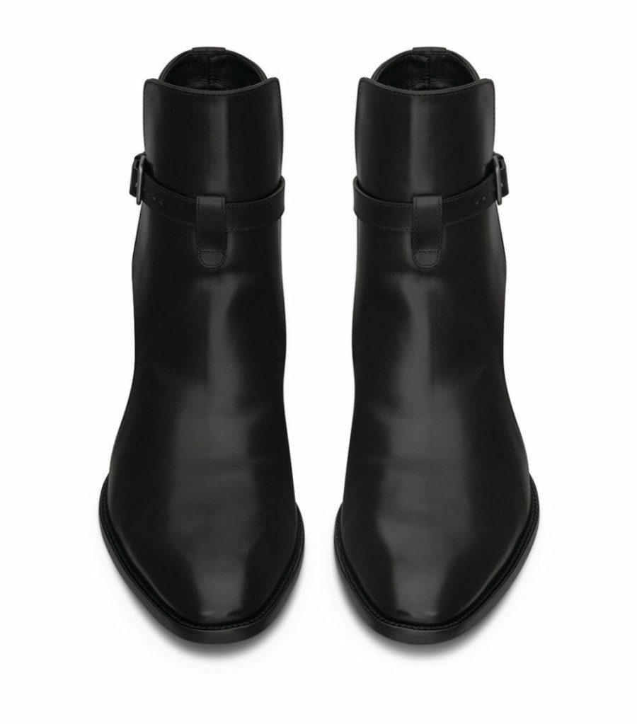 Men * | Best Pirce Saint Laurent Leather Wyatt Jodhpur Boots 1000 Chelsea Boots