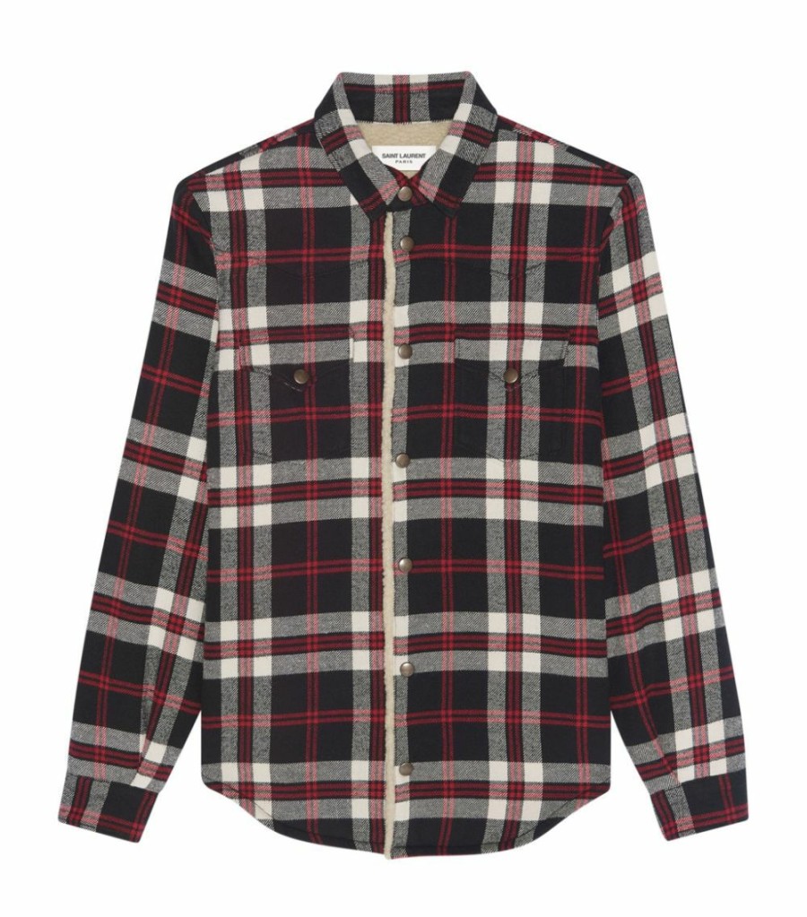 Men * | Deals Saint Laurent Check Western Shirt 6167 Casual Shirts