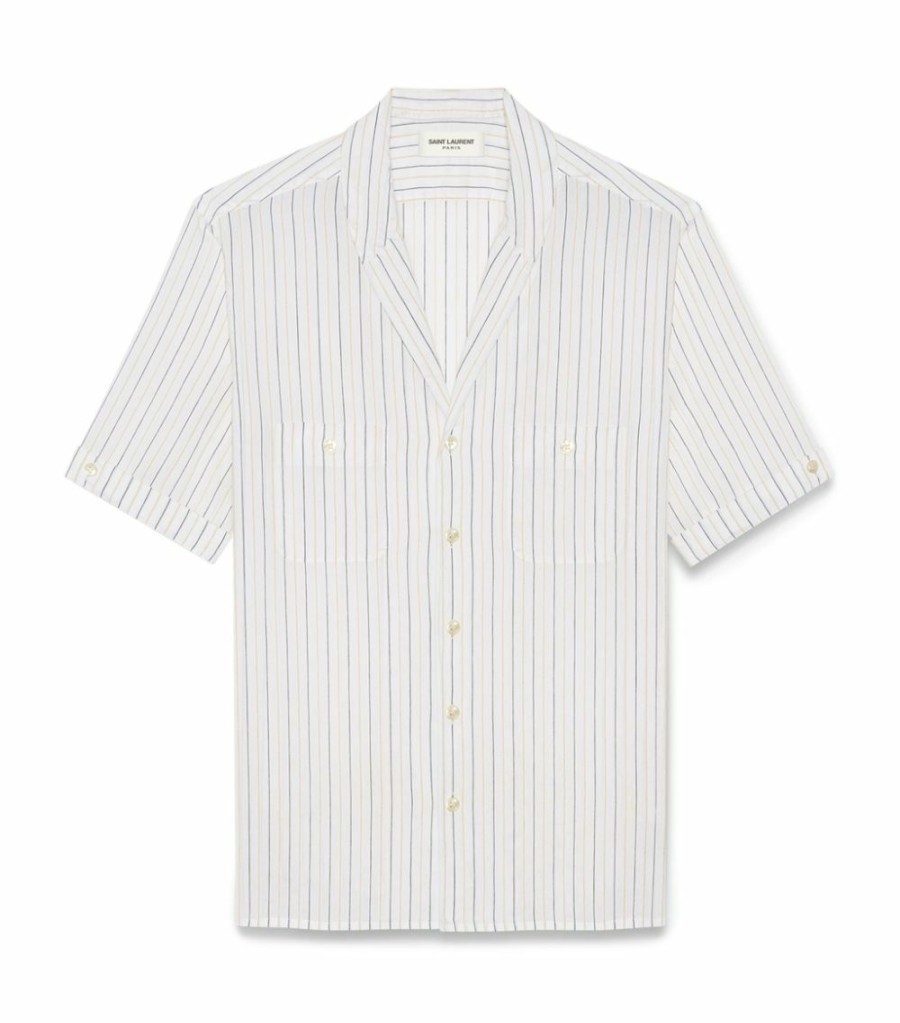 Men * | Deals Saint Laurent Striped Shirt 9073 Casual Shirts