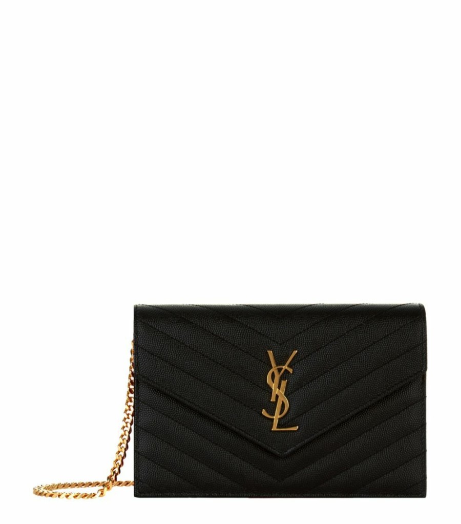 Women * | Promo Envelope Monogram Saint Laurent Matelasse Chain Wallet 1000 Shoulder Bags