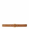 Women * | Best Sale Saint Laurent Suede Logo Belt 2516 Belts