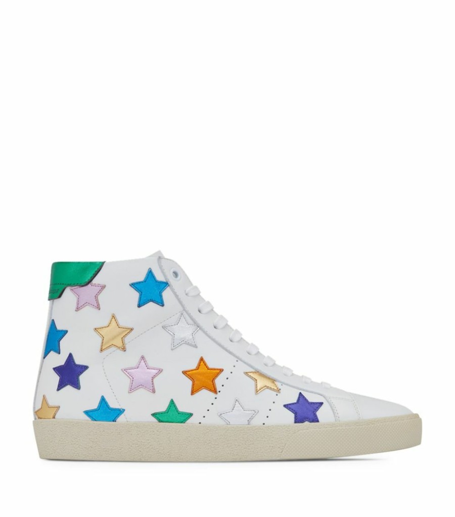 Men * | Buy Saint Laurent Leather California High-Top Sneakers 9090