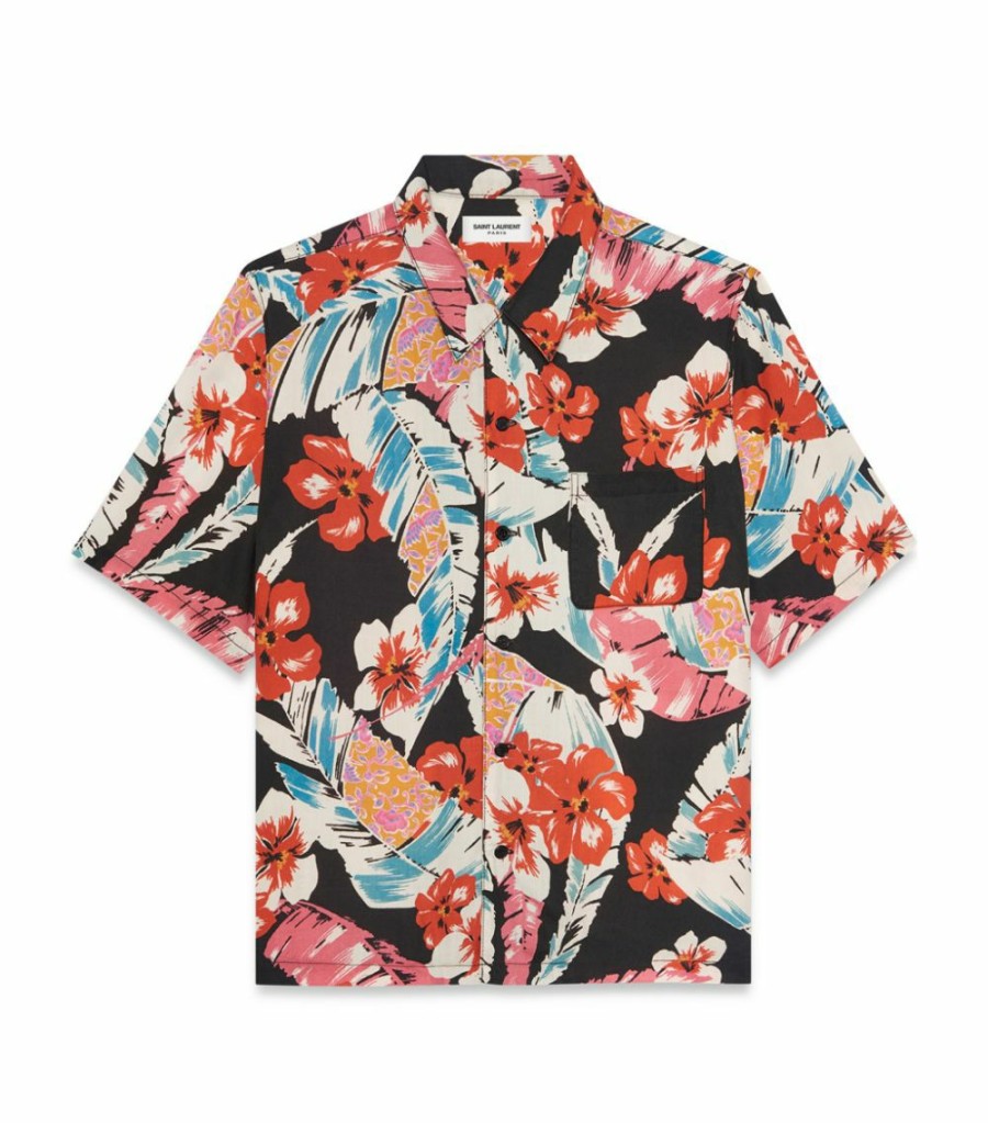 Men * | Buy Saint Laurent Hawaiian Shirt 9755 Casual Shirts