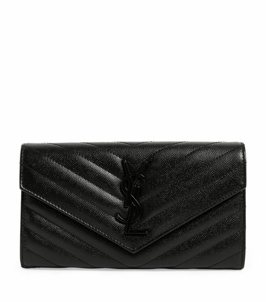 Women * | Hot Sale Monogram Saint Laurent Matelasse Large Flap Wallet 1000 Wallets