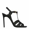 Women * | Top 10 Saint Laurent Leather Tribute Sandals 105 1000 Heel Sandals