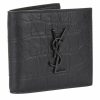 Men * | Outlet Saint Laurent Monogram Crocodile Effect Wallet 1000 Wallets