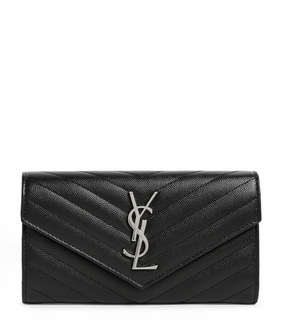 Women * | Best Sale Monogram Saint Laurent Matelasse Large Flap Wallet 1000 Wallets