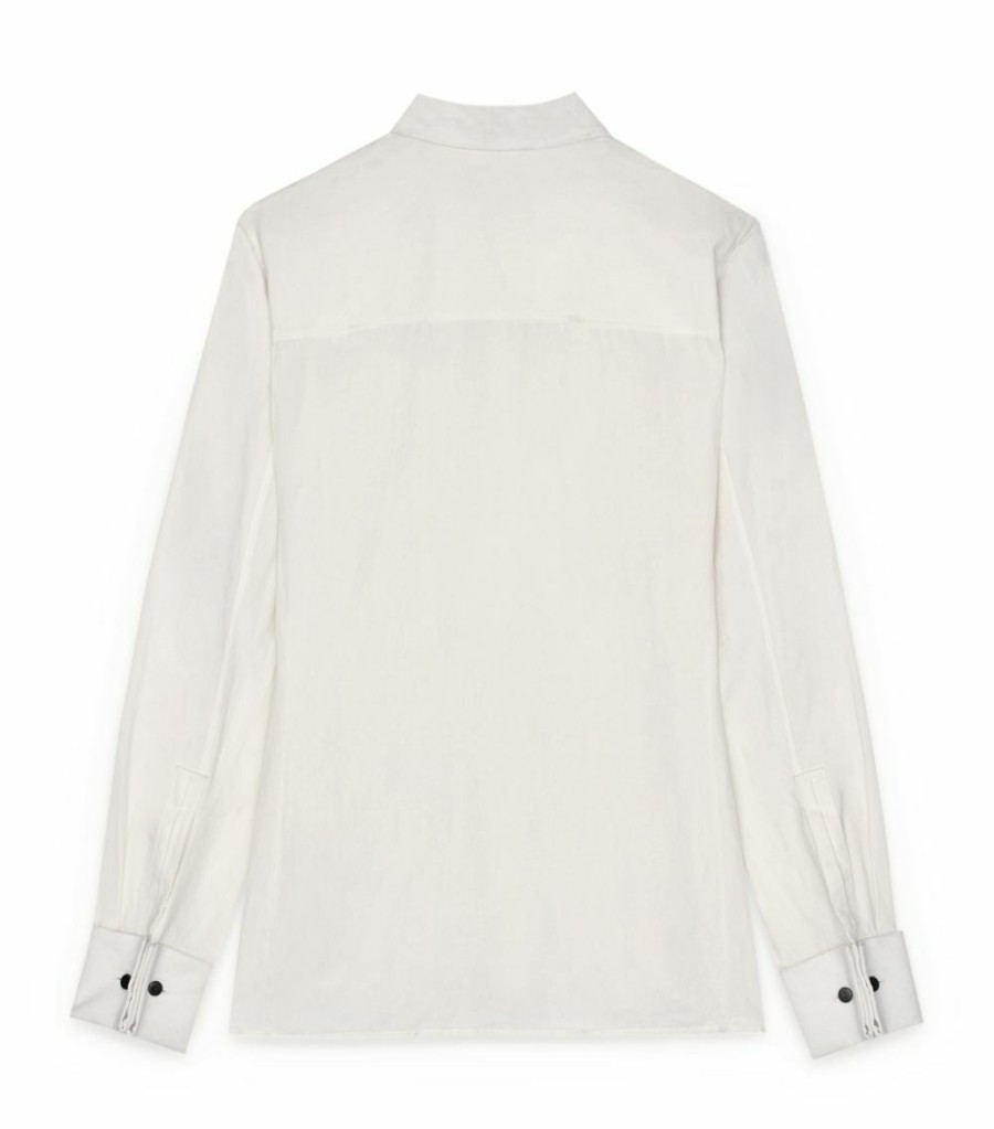 Women * | Coupon Saint Laurent Cotton-Linen Shirt 9601 Shirts