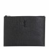 Men * | Deals Saint Laurent Croc-Embossed Monogram Pouch 1000 Pouches