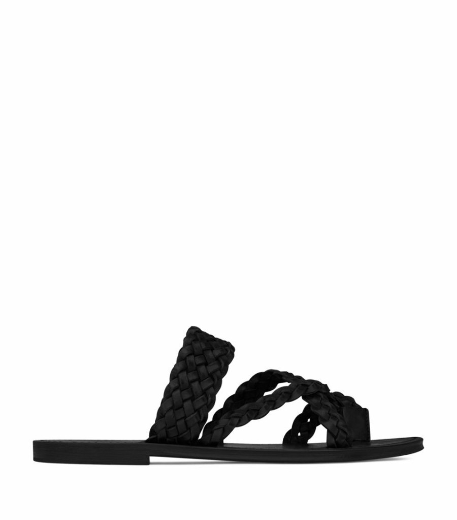 Men * | Brand New Saint Laurent Leather Neil Sandals 1000 Slides