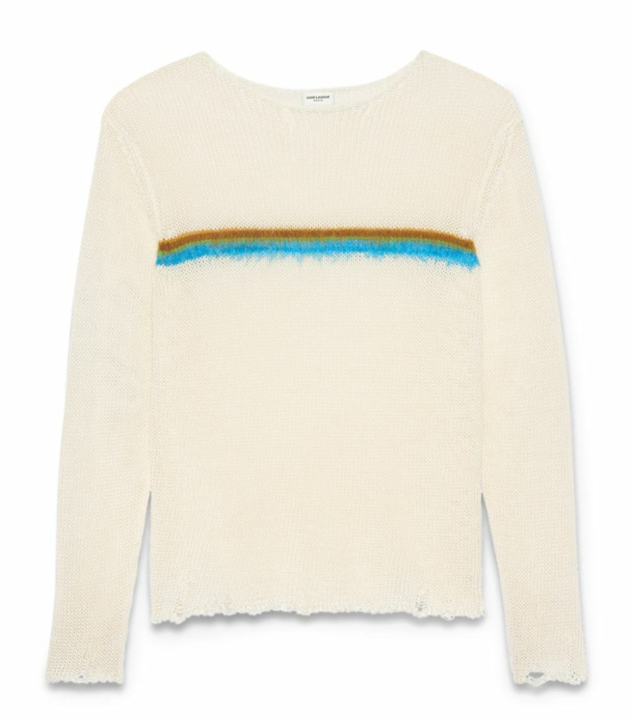 Men * | Budget Saint Laurent Distressed Sweater 9568 Jumpers