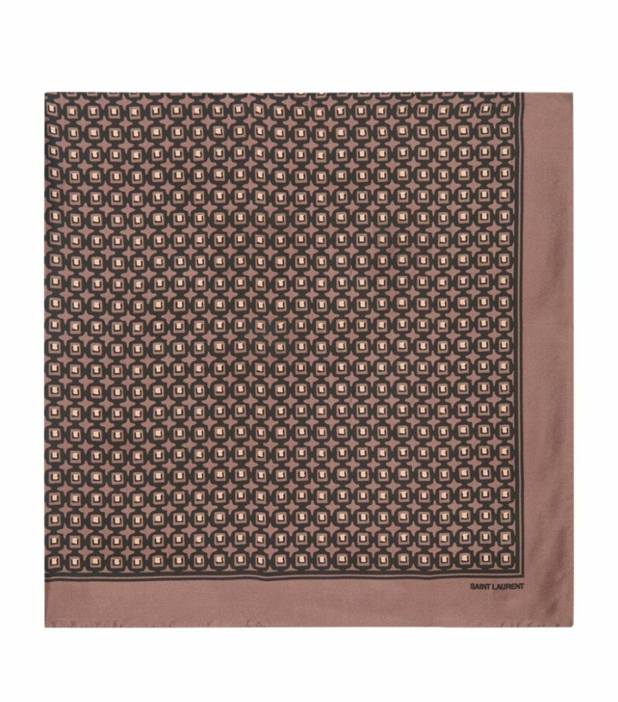 Women * | Flash Sale Saint Laurent Silk Scarf 2860 Scarves