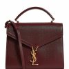 Women * | Coupon Saint Laurent Medium Cassandra Top-Handle Grain De Poudre Shoulder Bag 6475 Top Handle Bags