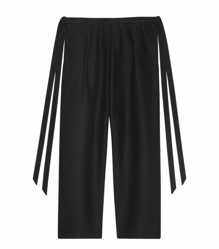 Men * | Cheapest Saint Laurent Linen-Blend Tie-Side Trousers 1000 Tailored Trousers