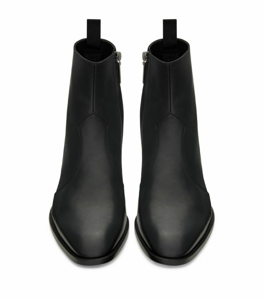 Men * | Discount Saint Laurent Leather Wyatt Ankle Boots 1000 Chelsea Boots