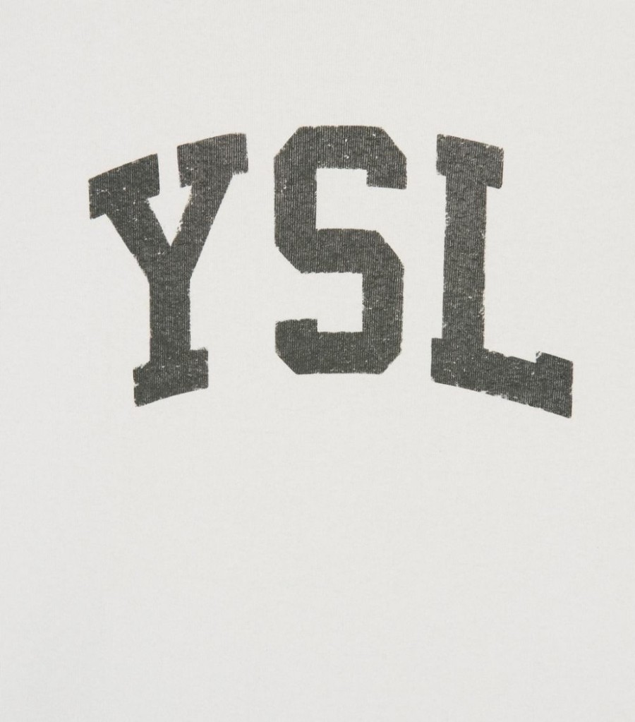 Men * | Best Reviews Of Saint Laurent Logo T-Shirt 9766 Printed T-Shirts