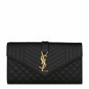 Women * | Flash Sale Saint Laurent Large Matelasse Monogram Flap Wallet 1000 Wallets