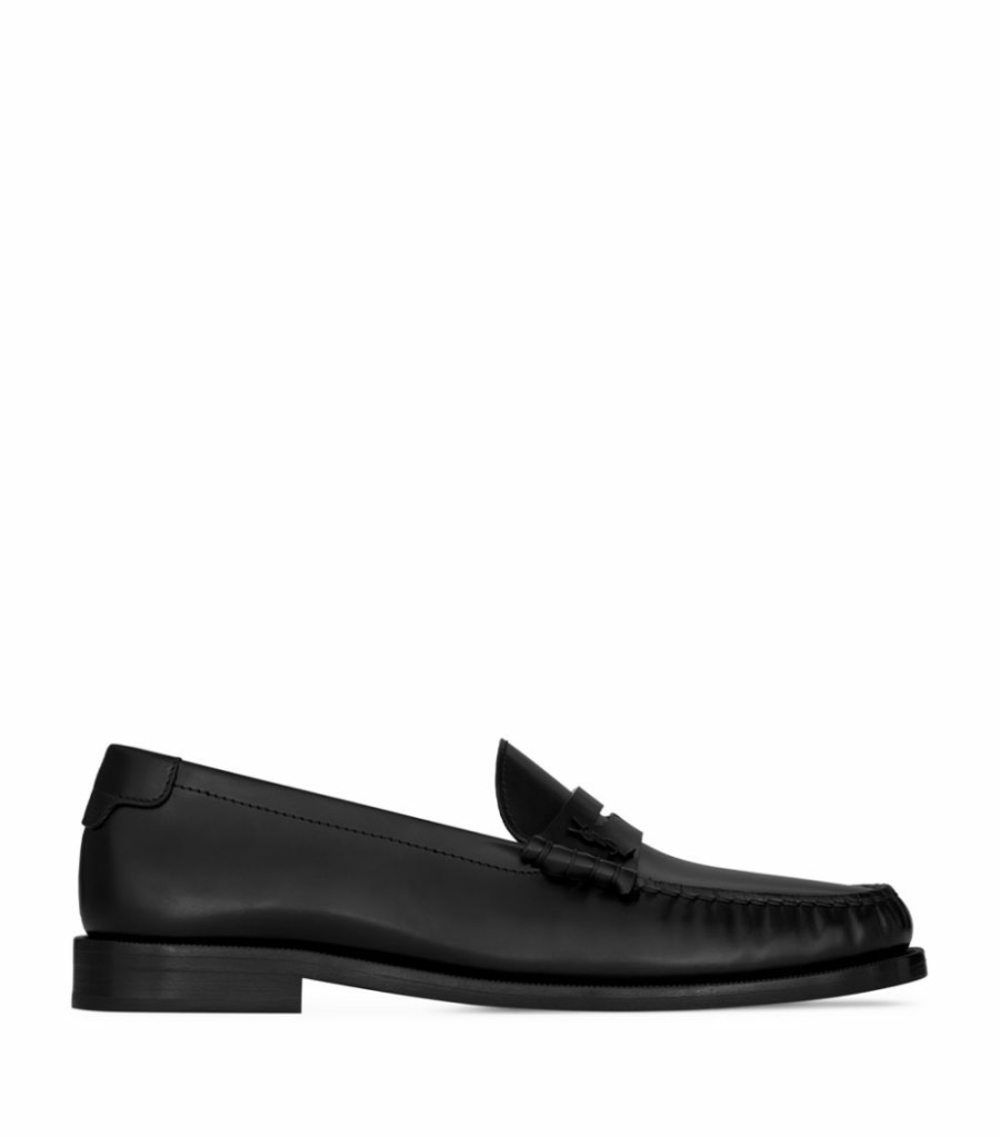 Men * | Outlet Saint Laurent Leather Penny Loafers 1000