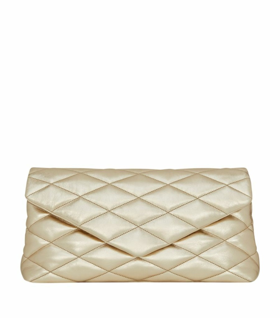 Women * | Brand New Saint Laurent Sade Puffer Envelope Clutch Bag 7100 Clutch Bags