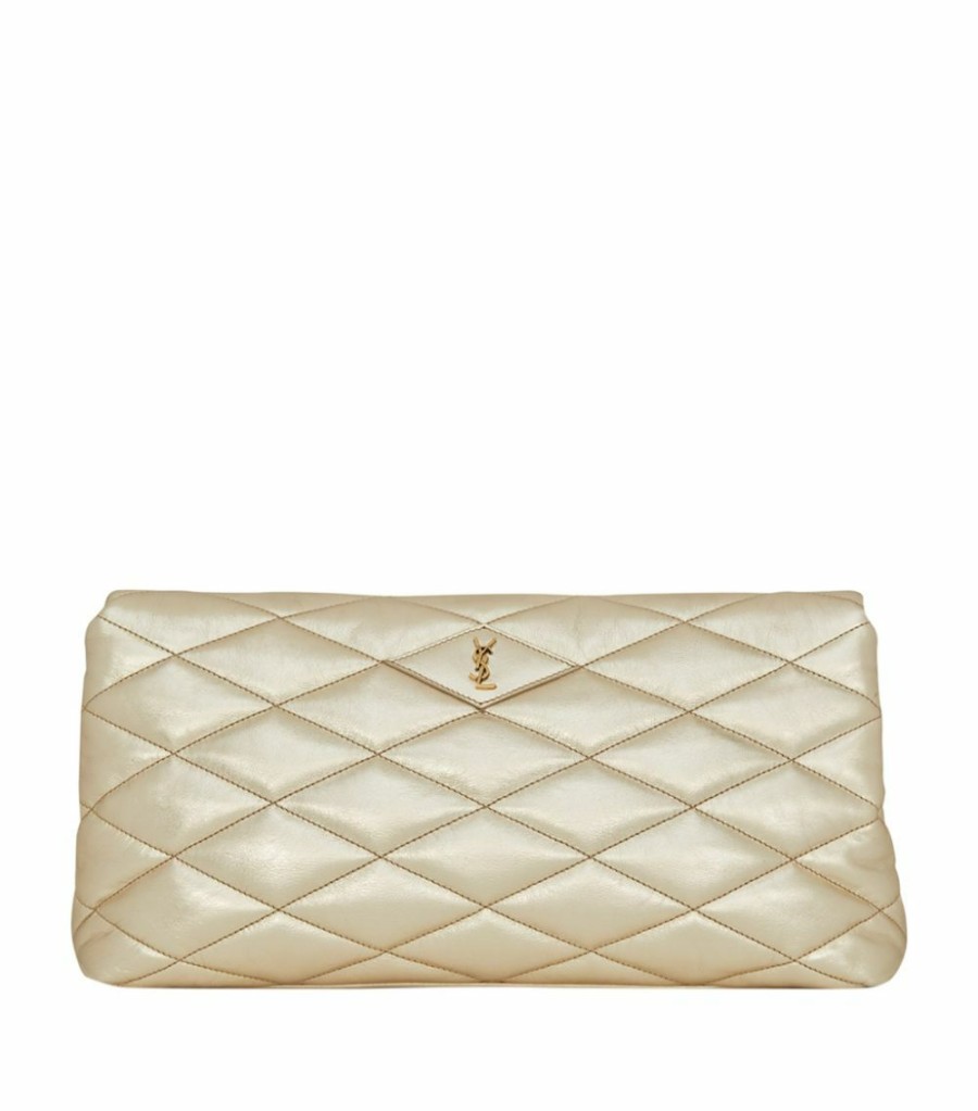 Women * | Brand New Saint Laurent Sade Puffer Envelope Clutch Bag 7100 Clutch Bags