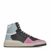 Men * | Best Deal Saint Laurent Leather Mid-Top Sneakers 6050 Low-Top Sneakers