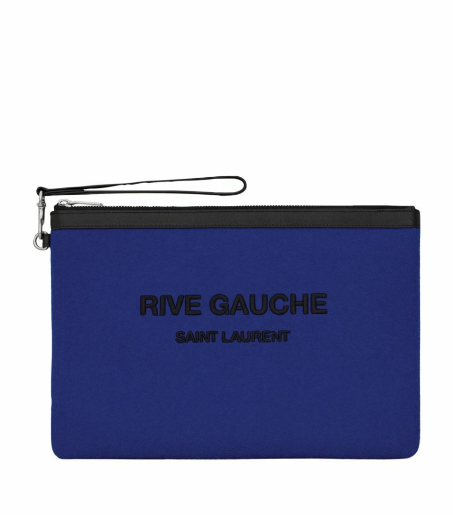 Men * | Promo Saint Laurent Rive Gauch Pouch 4363 Pouches