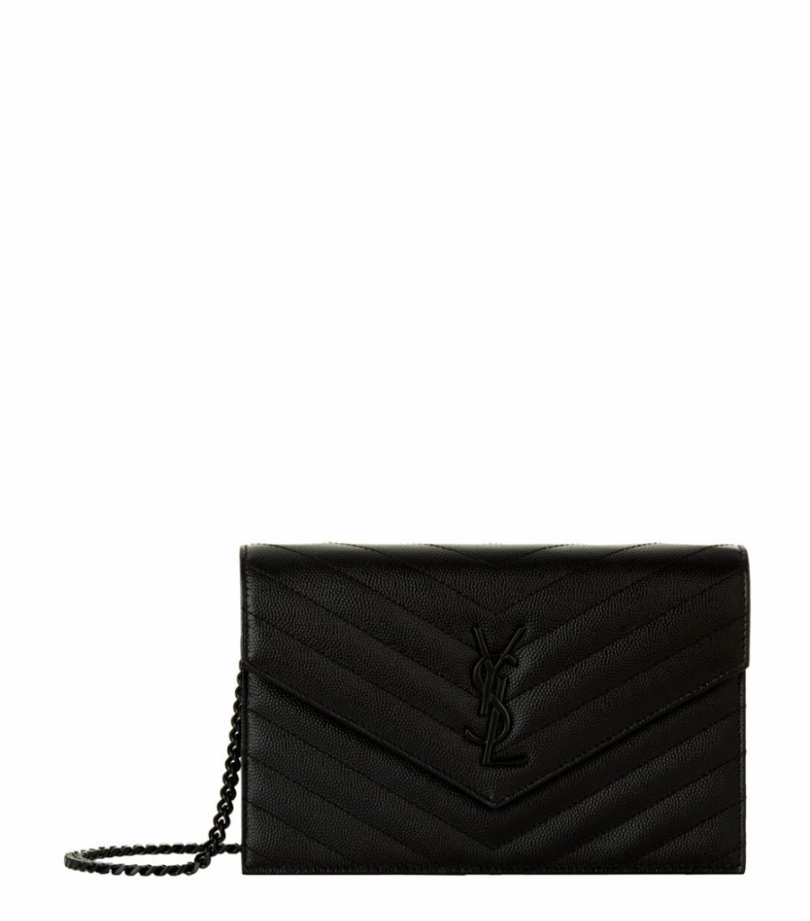 Women * | Hot Sale Envelope Monogram Saint Laurent Matelasse Chain Wallet 1000 Crossbody Bags