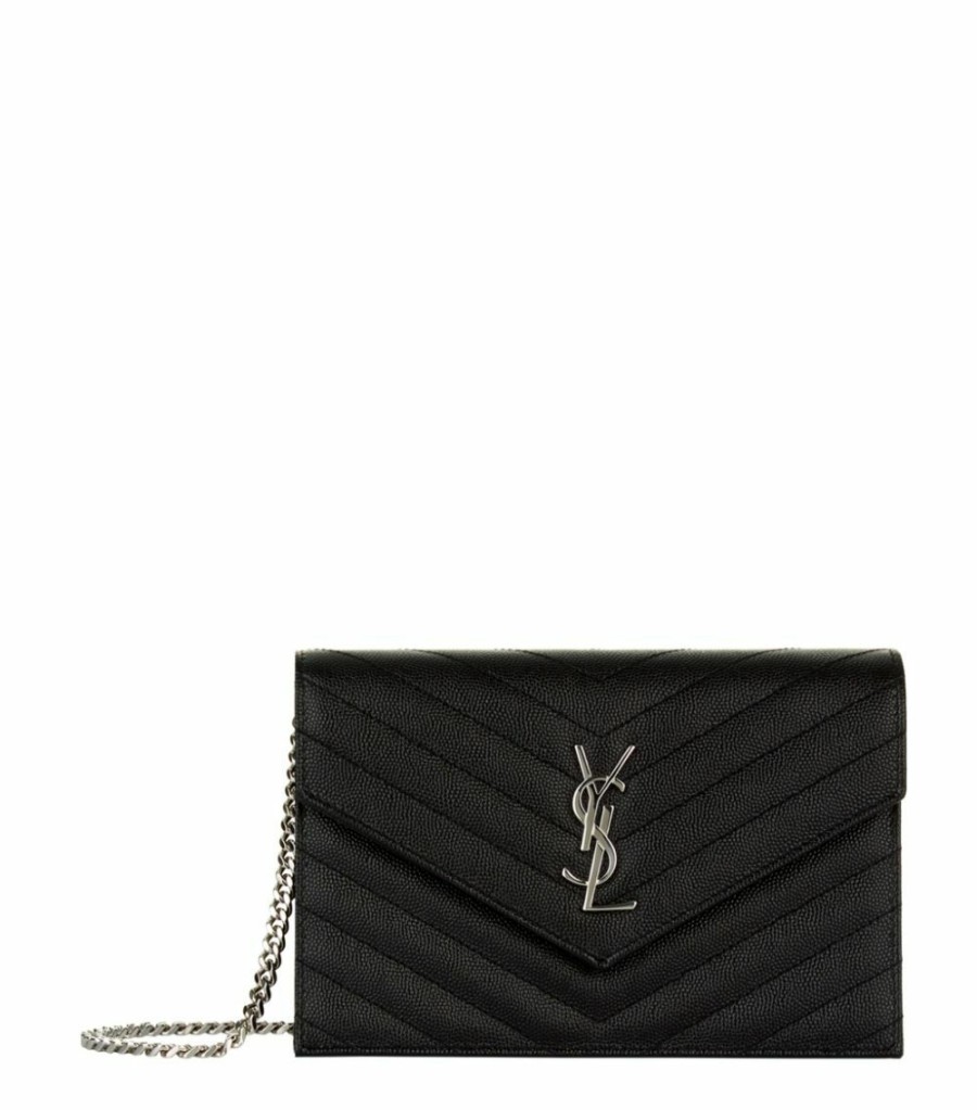 Women * | Coupon Envelope Monogram Saint Laurent Matelasse Chain Wallet 1000 Shoulder Bags