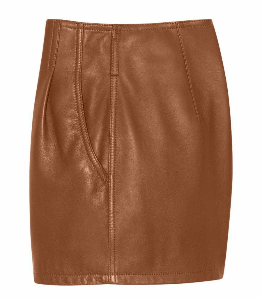 Women * | Best Deal Saint Laurent Leather Shorts 2576