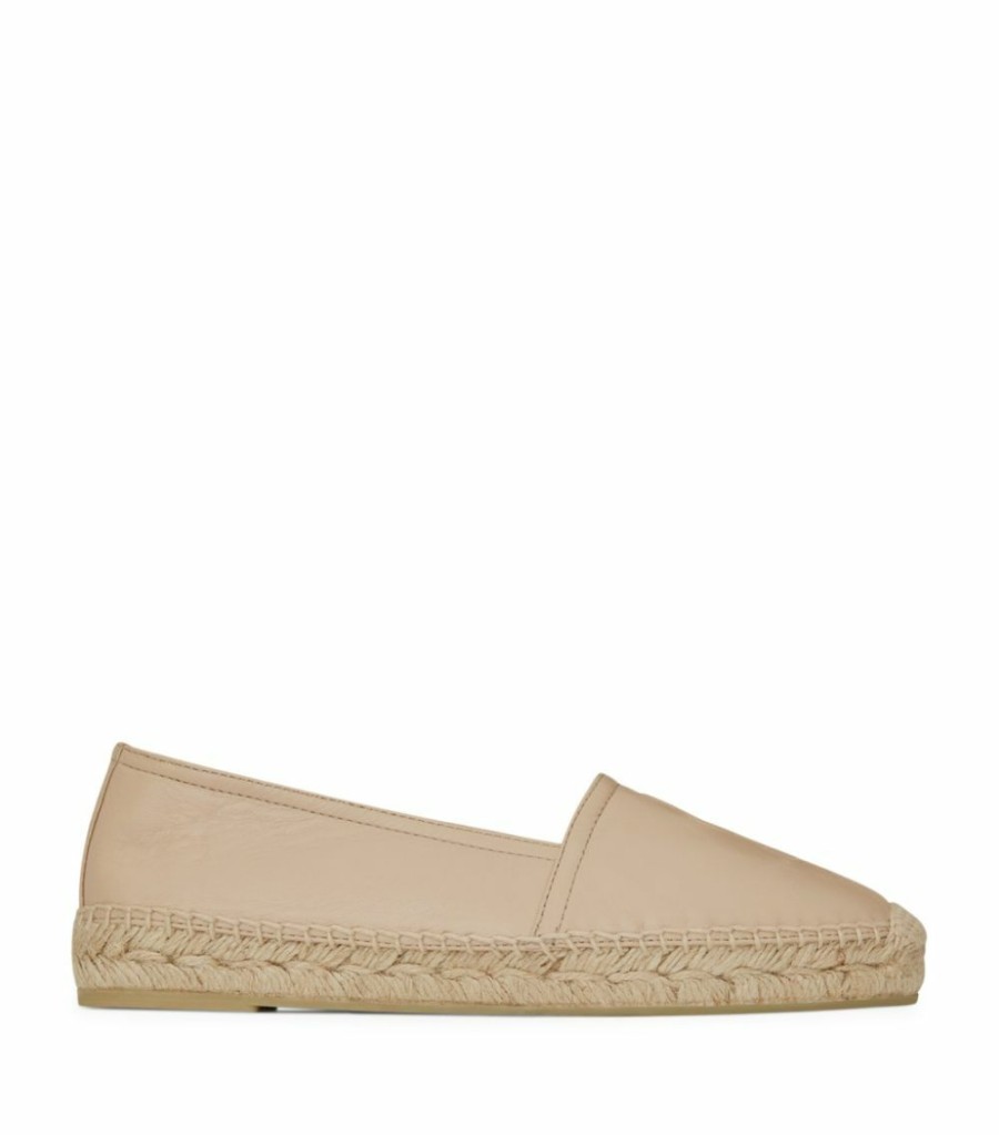 Women * | New Saint Laurent Leather Espadrilles 9935