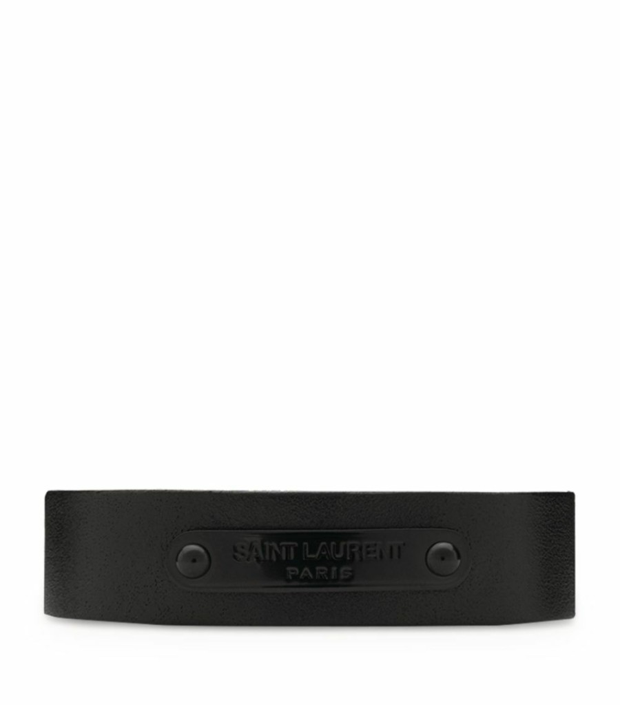 Jewellery & Watches * | Best Reviews Of Saint Laurent Leather Strap Bracelet 1000 Bracelets