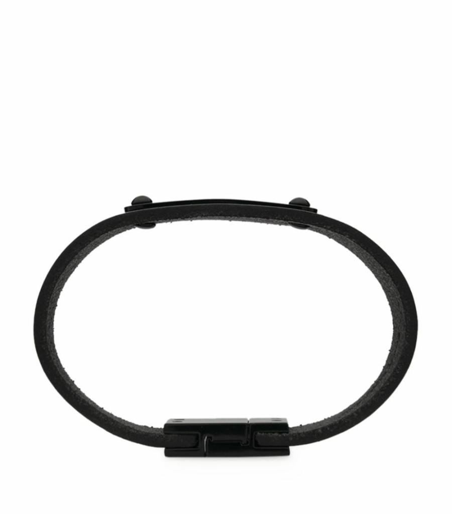 Jewellery & Watches * | Best Reviews Of Saint Laurent Leather Strap Bracelet 1000 Bracelets