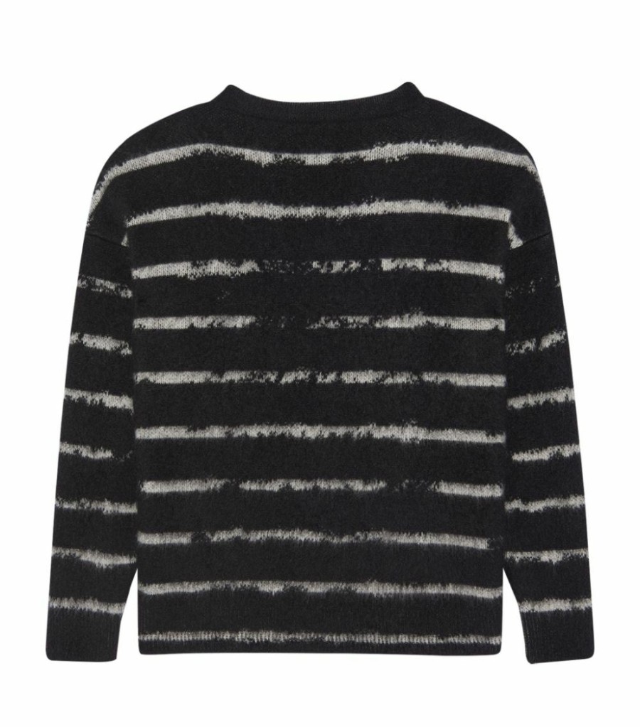 Men * | Coupon Saint Laurent Mohair-Blend Striped Sweater 1095 Jumpers