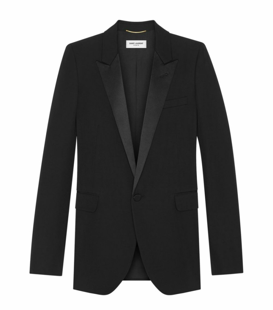 Women * | Coupon Saint Laurent Women S Rtw Leather Knitw 1000 Blazers