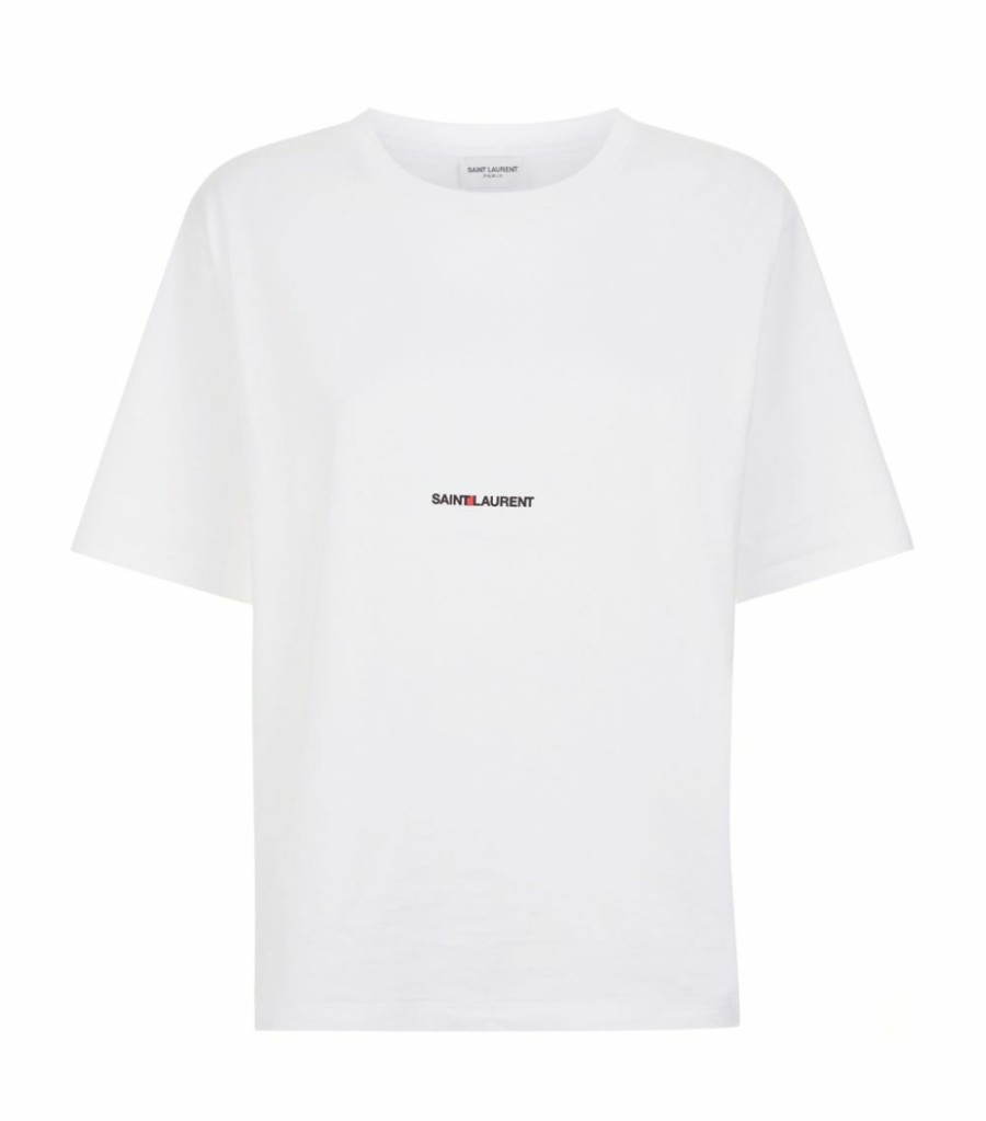 Women * | Cheap Saint Laurent Logo Print T-Shirt 9000 T-Shirts