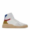 Men * | Discount Saint Laurent Leather Sl24 High-Top Sneakers 4062