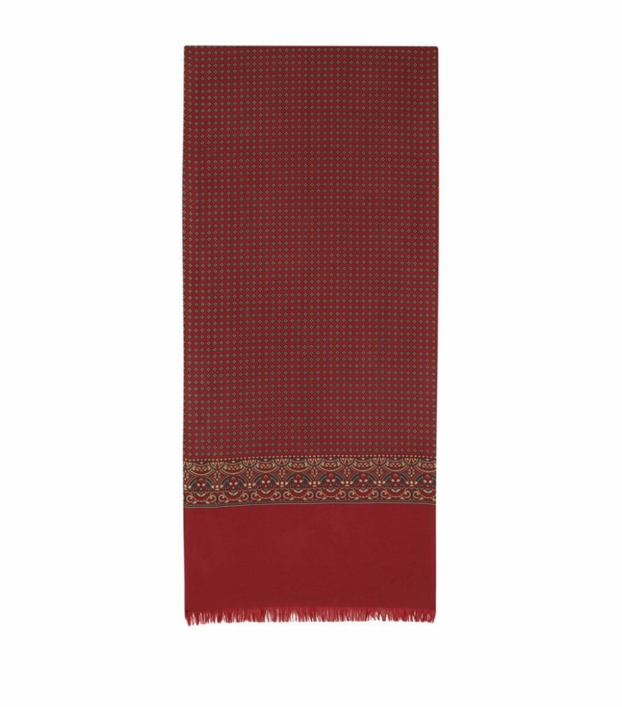 Women * | Promo Saint Laurent Silk Geometric Scarf 6468 Scarves