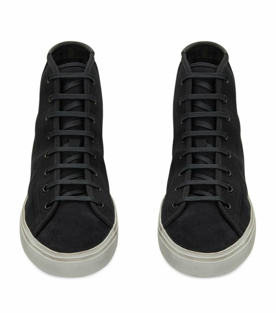 Men * | Buy Saint Laurent Distressed Logo Malibu Sneakers 1000 Low-Top Sneakers