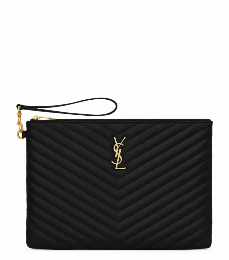 Women * | Outlet Monogram Saint Laurent Matelasse Tablet Pouch 1000 Ipad & Tablet Accessories