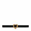 Women * | Best Reviews Of Saint Laurent Leather Heart Buckle Belt 1000 Belts