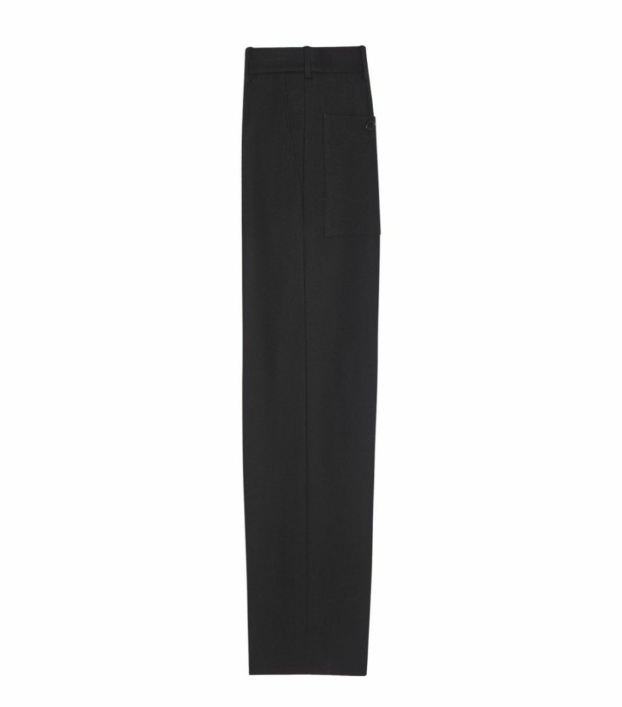 Men * | Cheapest Saint Laurent Wool-Blend Wide-Leg Trousers 1000 Chinos