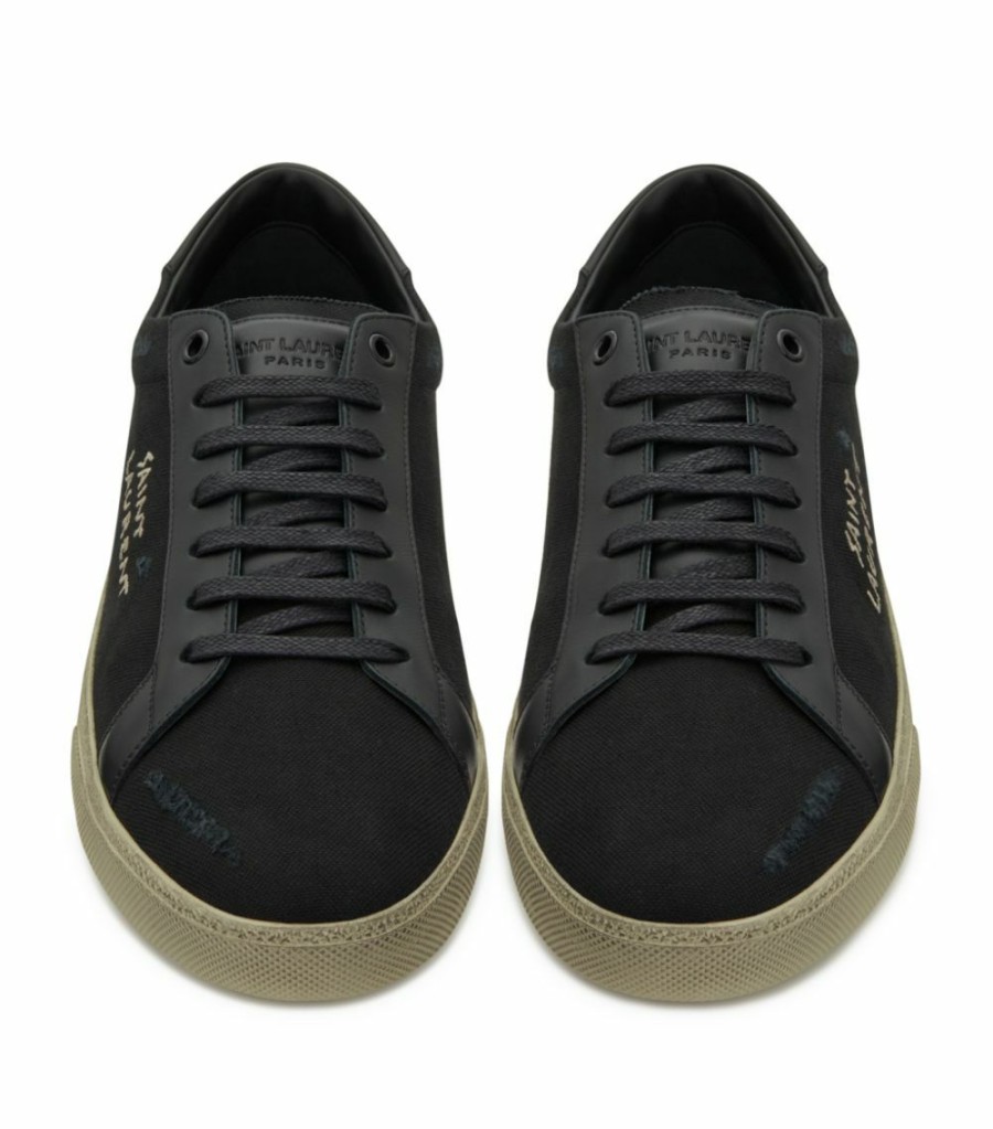 Men * | Budget Saint Laurent Leather Court Classic Sneakers 1000 Low-Top Sneakers