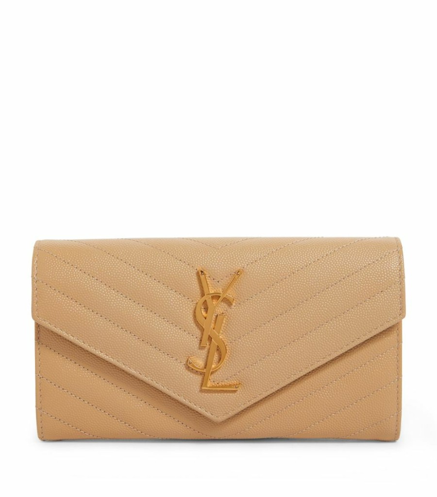 Women * | Budget Monogram Saint Laurent Matelasse Large Flap Wallet 9906 Wallet On Chain