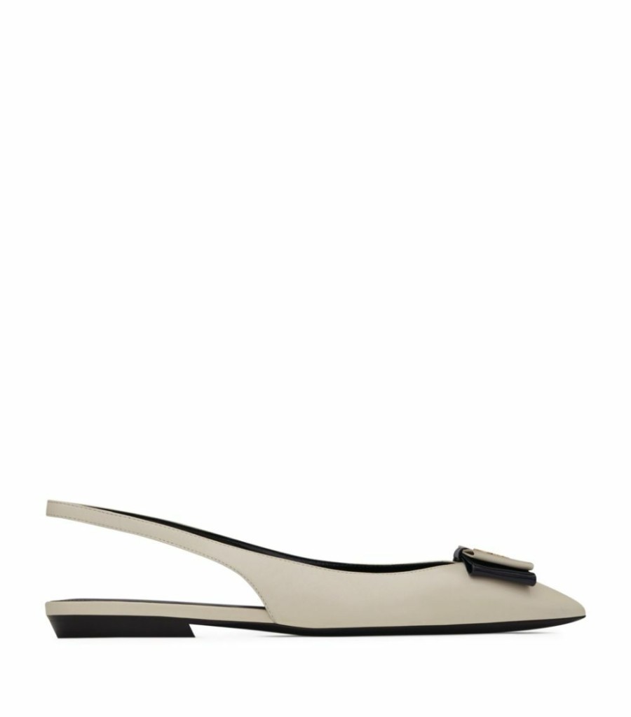 Women * | Budget Saint Laurent Leather Anais Ballerina Flats 1912 Ballet Flats