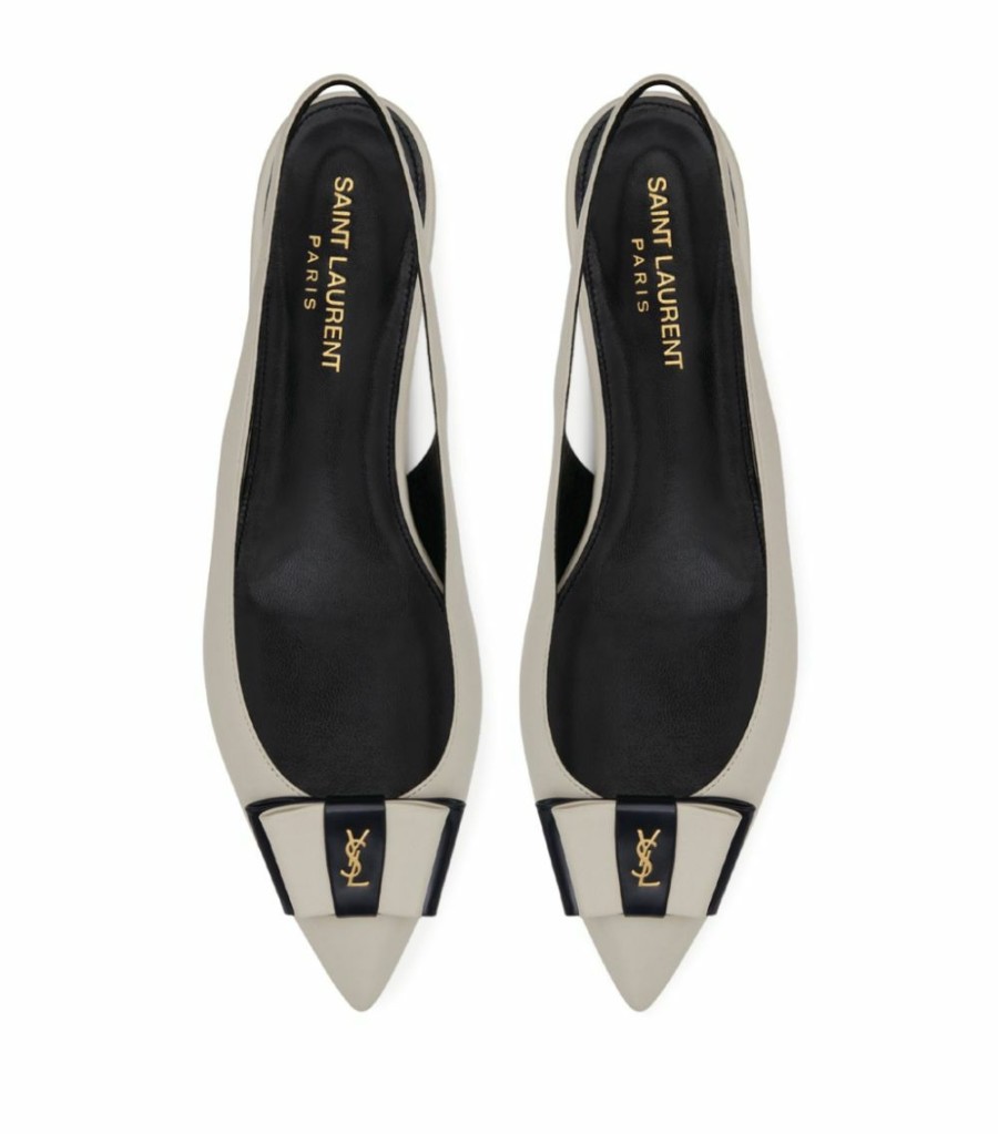 Women * | Budget Saint Laurent Leather Anais Ballerina Flats 1912 Ballet Flats