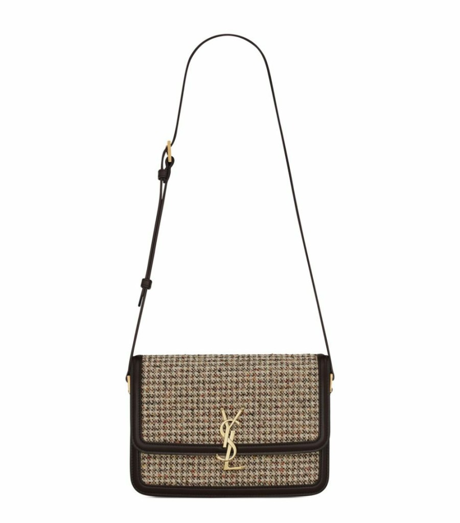 Women * | Outlet Saint Laurent Medium Solferino Tweed Satchel 2682 Shoulder Bags