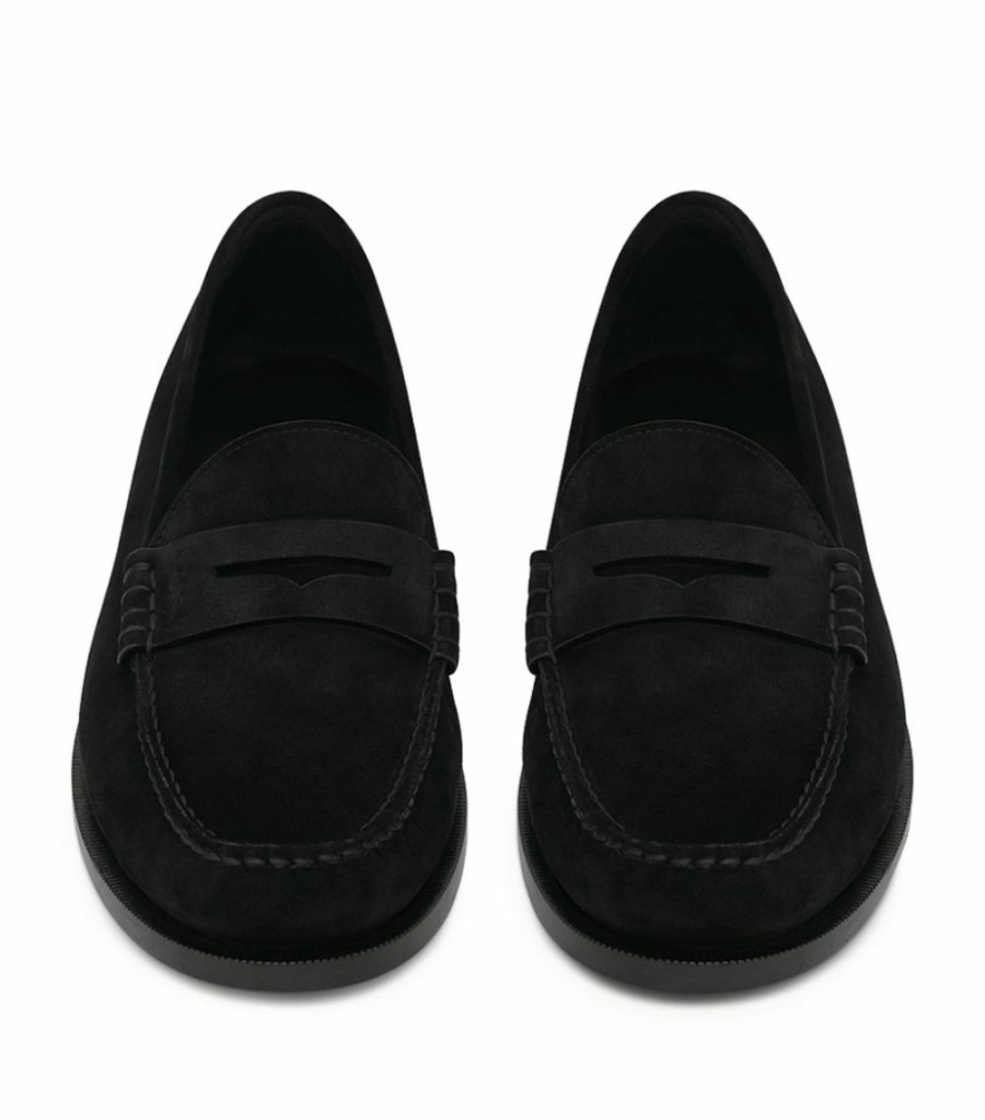 Men * | Brand New Saint Laurent Suede Penny Loafers 1000