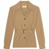 Women * | Flash Sale Saint Laurent Wool Belted Jacket 2613 Shirts