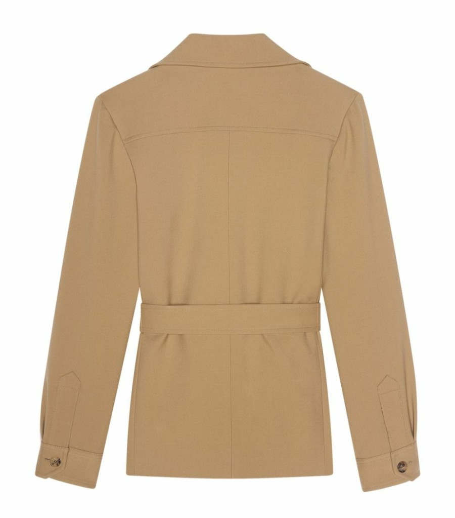 Women * | Flash Sale Saint Laurent Wool Belted Jacket 2613 Shirts