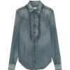 Women * | Brand New Saint Laurent Ruffled Western Shirt 4363 Shirts